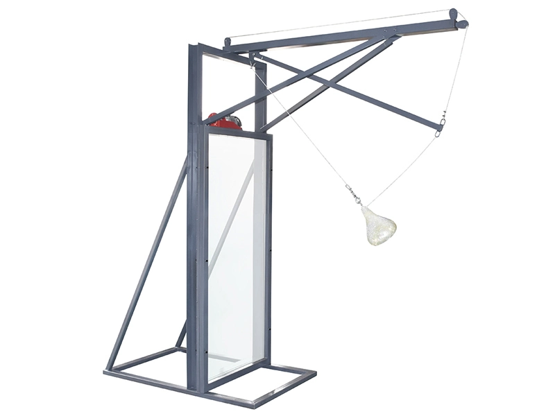 Teste de resistência ao impacto de vidro